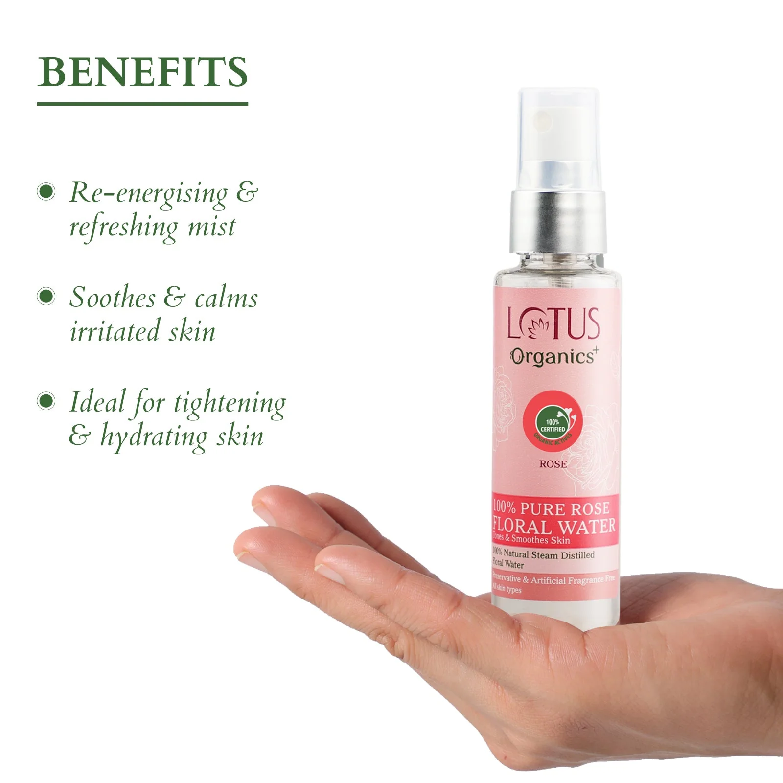 Organics+ 100% PURE ROSE FLORAL WATER - Image 3