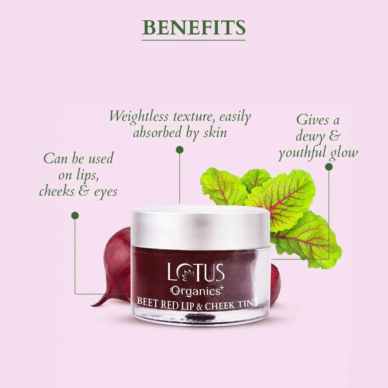 Organics+ Beet Red Lip & Cheek Tint - Image 4