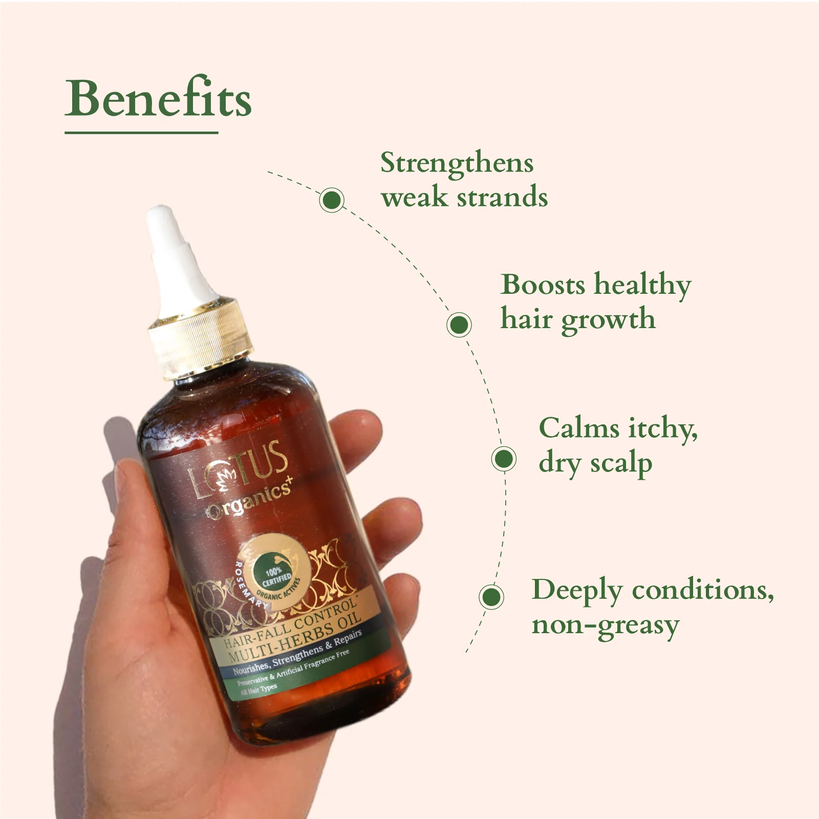 Organics+ Hair Fall Control Multi Herbs Oil - Image 4