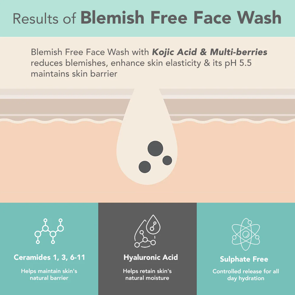DermaBotanics Kojic Acid + Multi Berry Blemish Free Facewash - Image 6