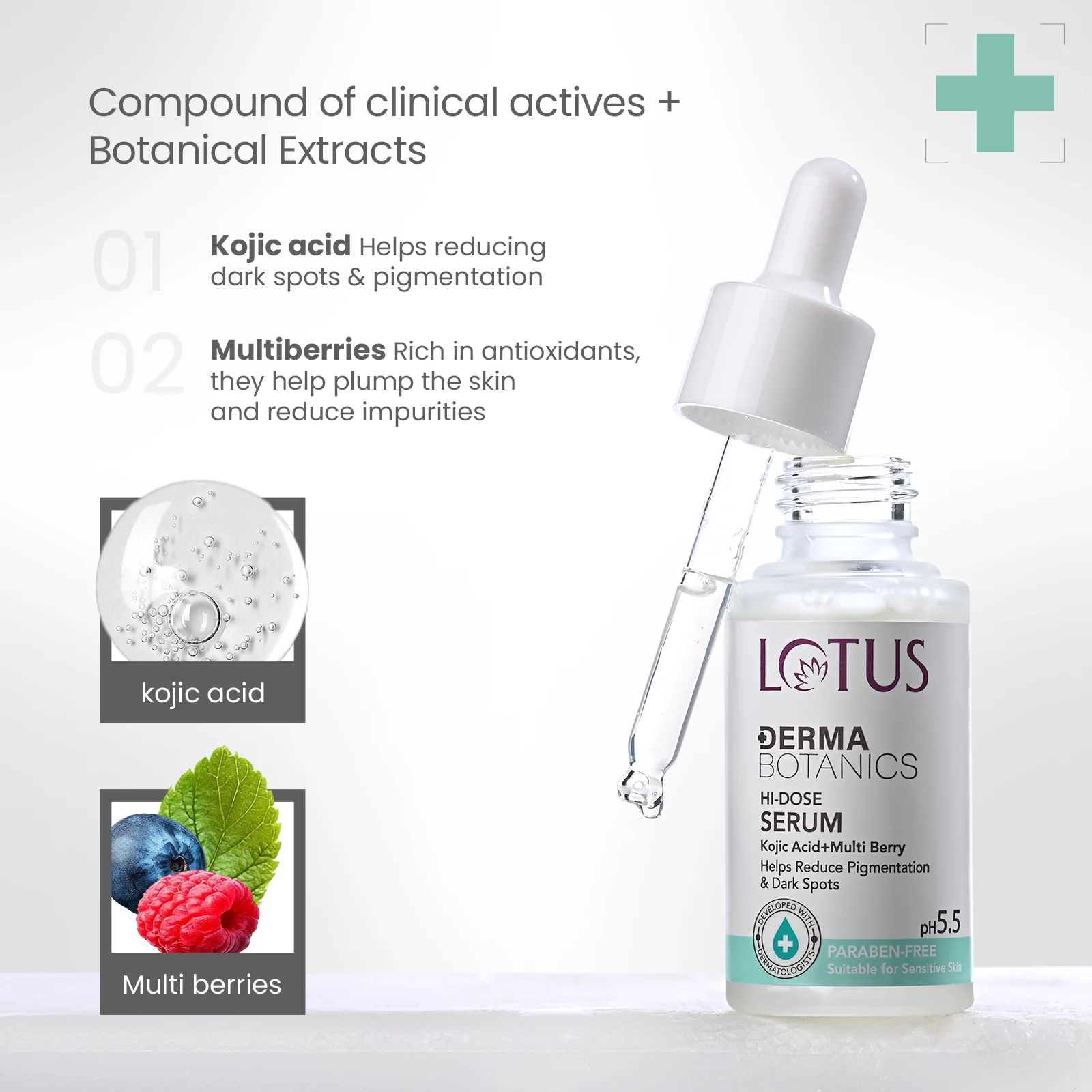 DermaBotanics Kojic acid + Multiberry Hi-dose serum - Image 4