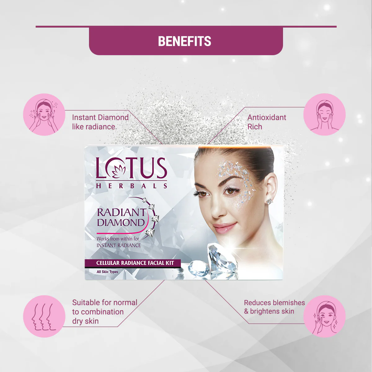 Radiant Diamond Cellular Radiance 4 In 1 Facial Kit - Image 7