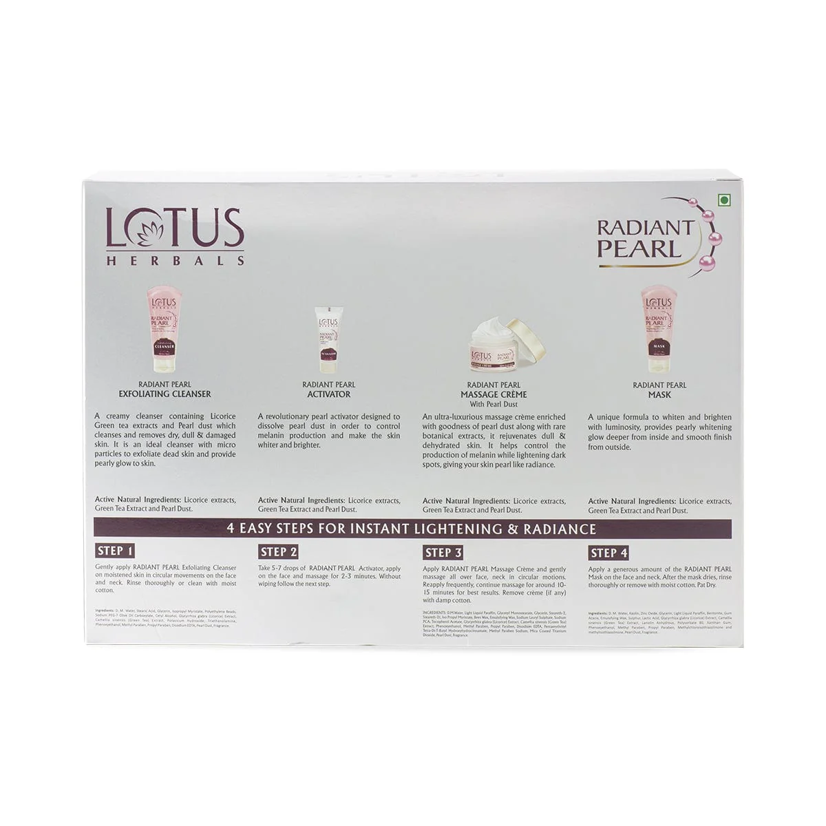 Radiant Pearl Cellular Lightening Salon Grade Facial Kit - Image 6