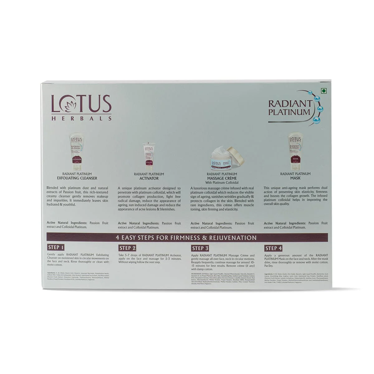 Radiant Platinum Cellular Anti-Ageing Salon Grade Facial Kit - Image 6