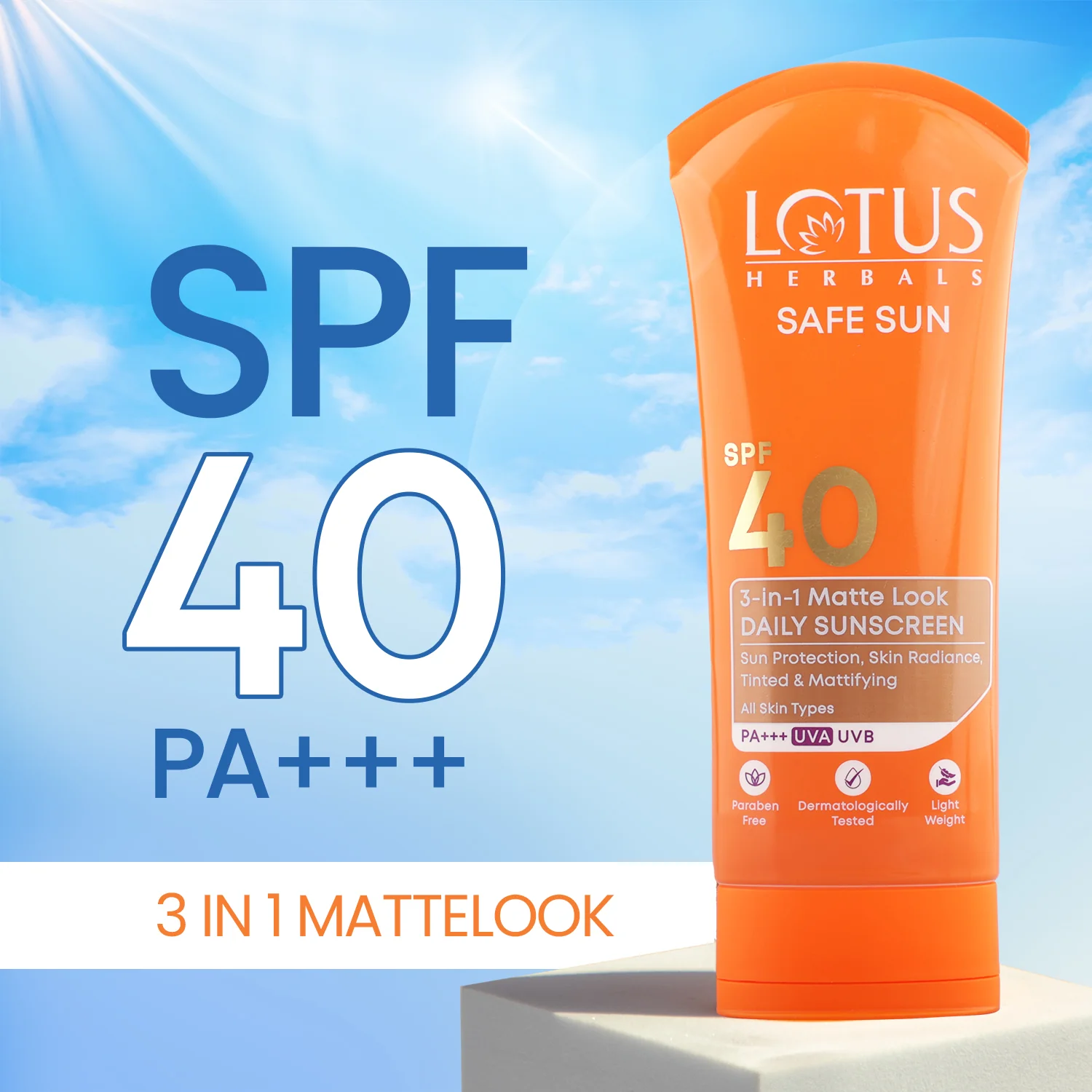 Safe Sun 3 In 1 Matte-Look Daily Sunscreen SPF 40 PA+++ - Image 4