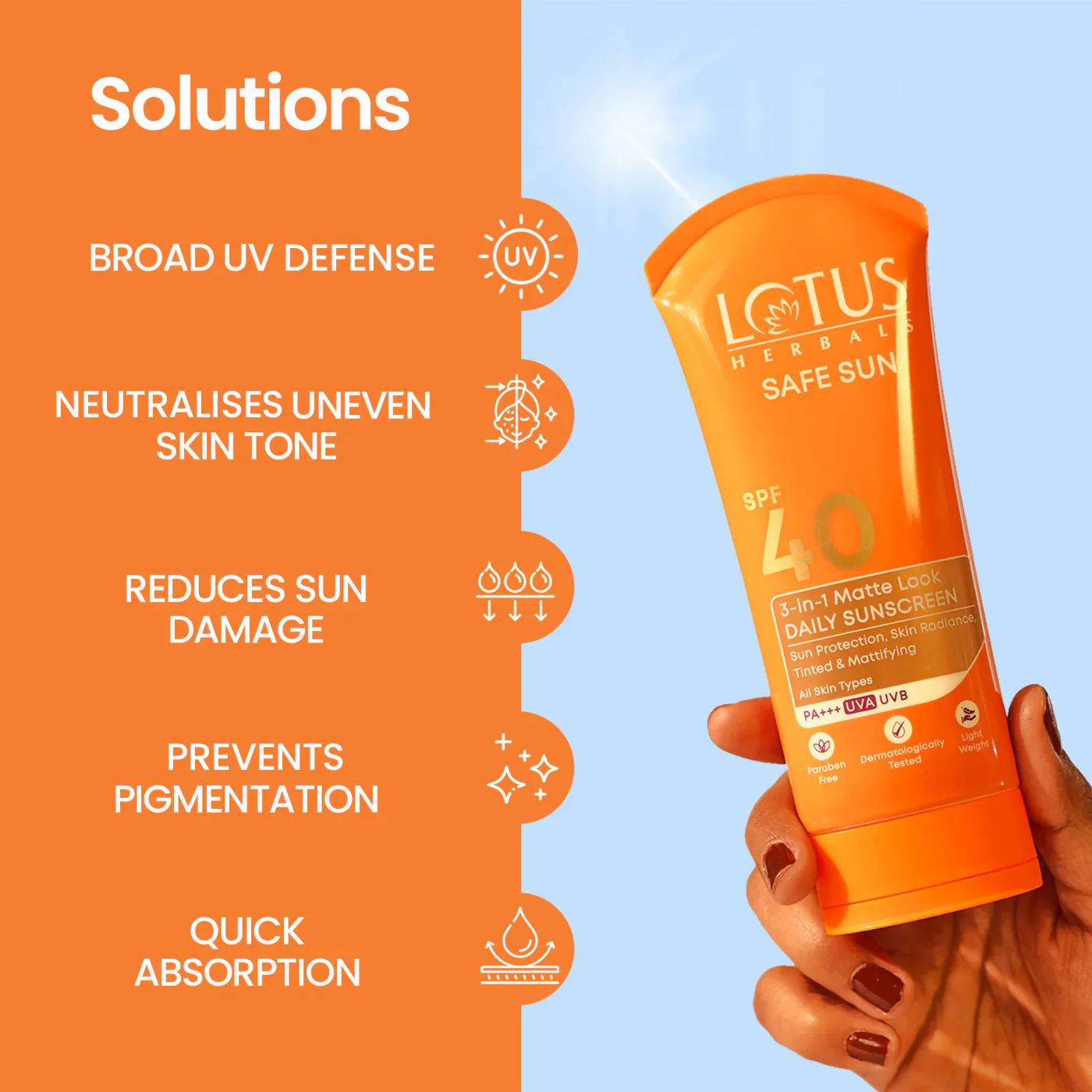 Safe Sun 3 In 1 Matte-Look Daily Sunscreen SPF 40 PA+++ - Image 8