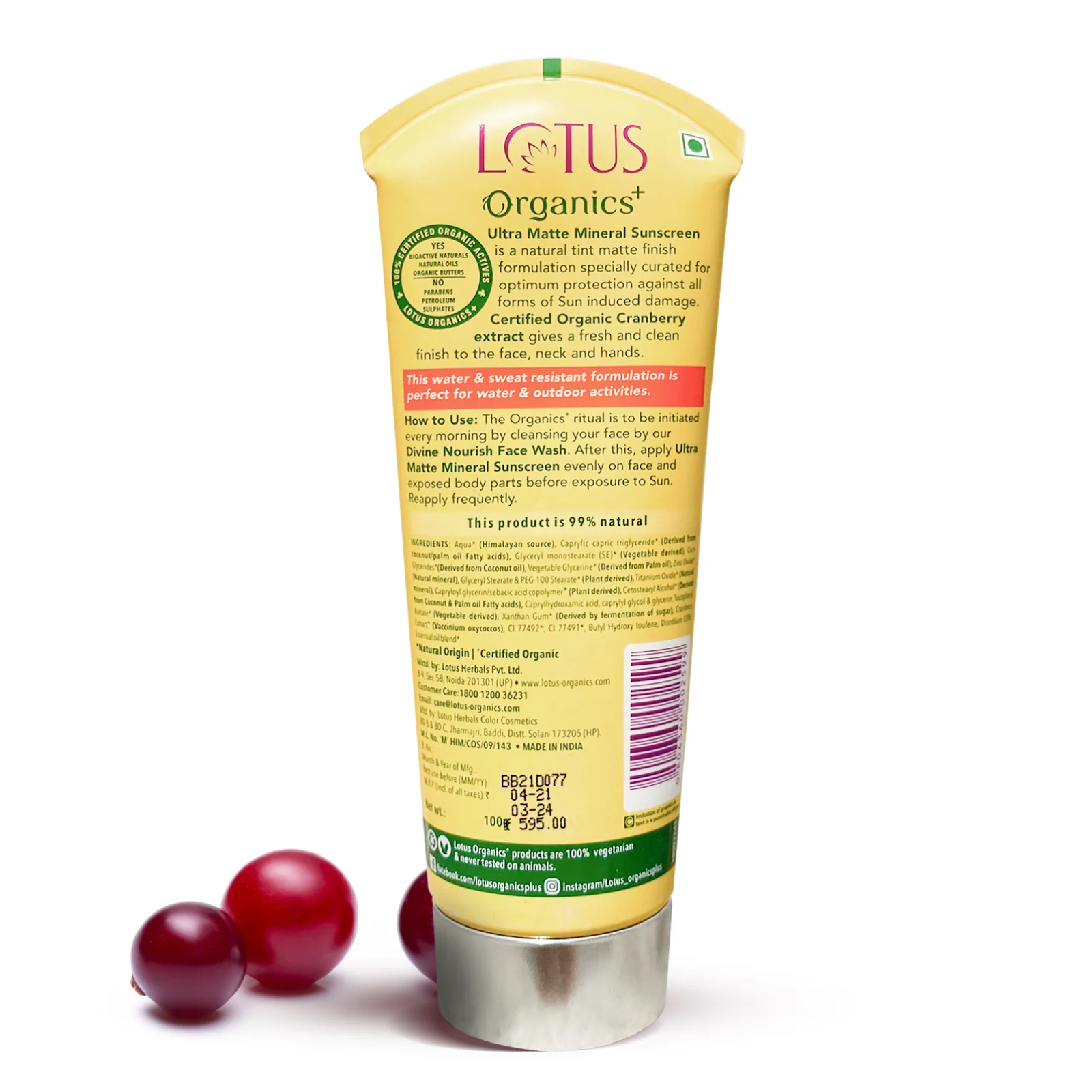 Organics+ Ultra Matte Mineral Sunscreen SPF 40 PA+++ - Image 3