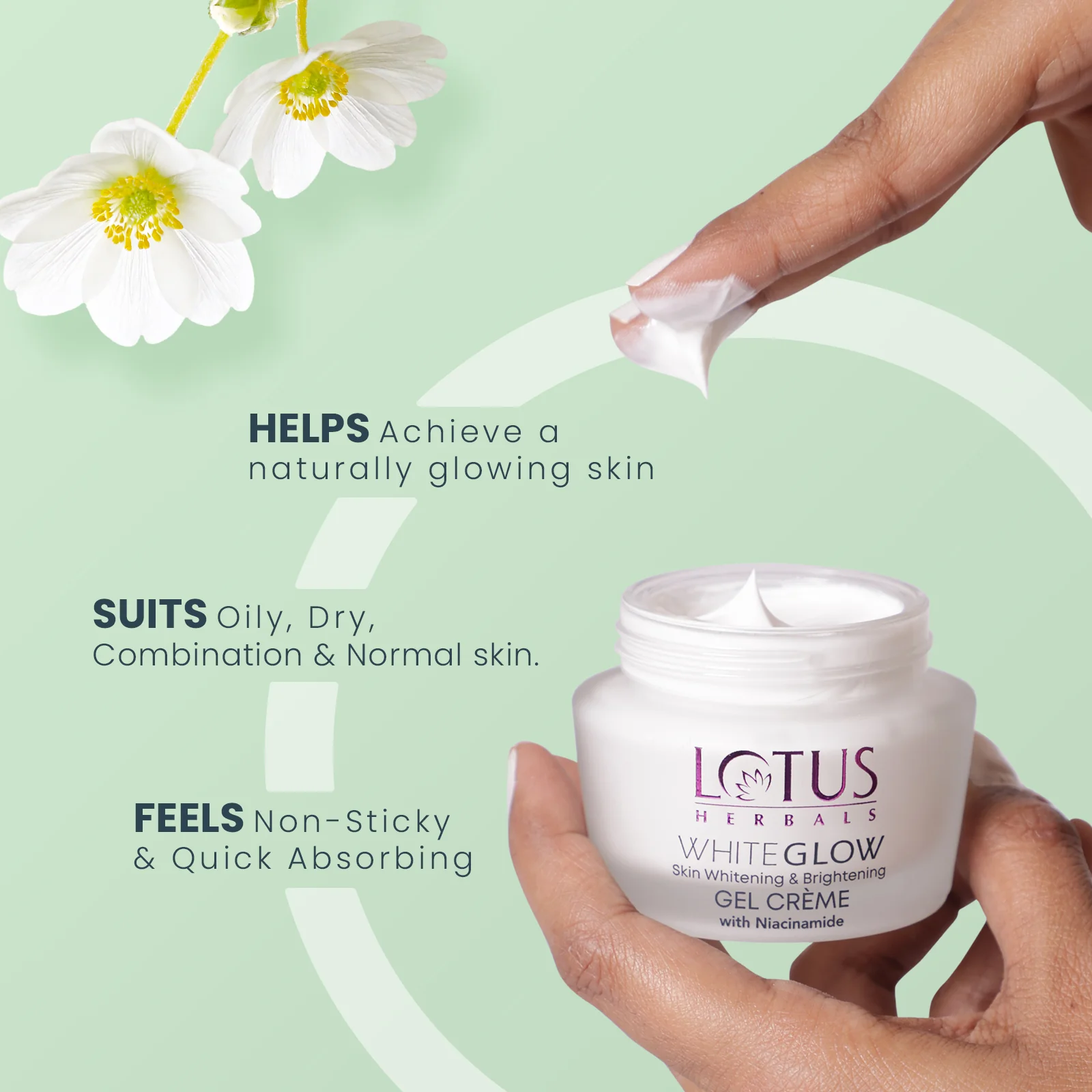 WhiteGlow Skin brightening Gel Creme SPF 25 PA+++ | 60g - Image 4