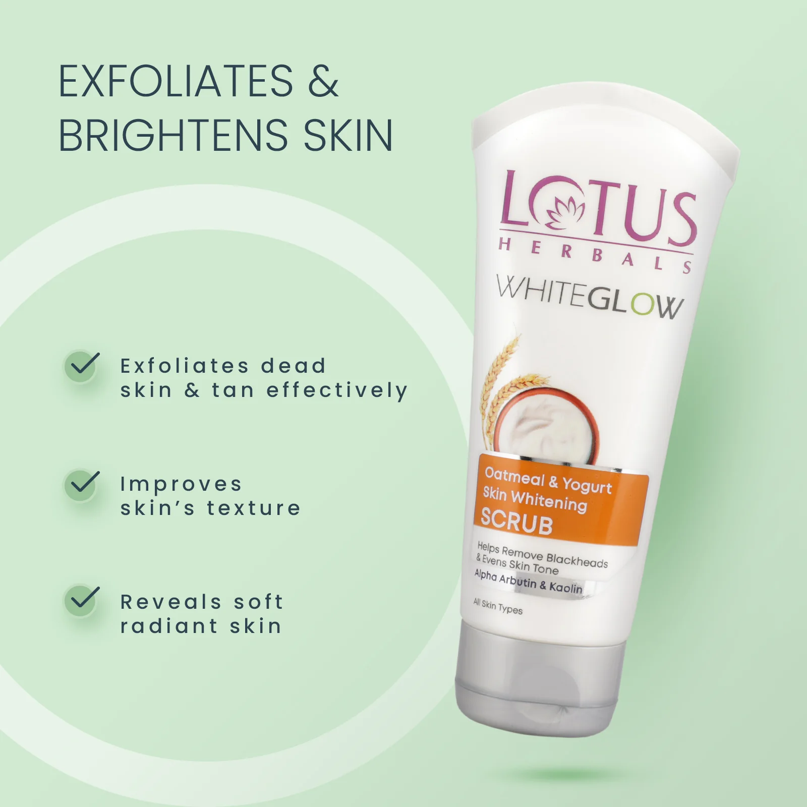 WhiteGlow Skin Brightening Oatmeal & Yogurt Scrub - Image 9